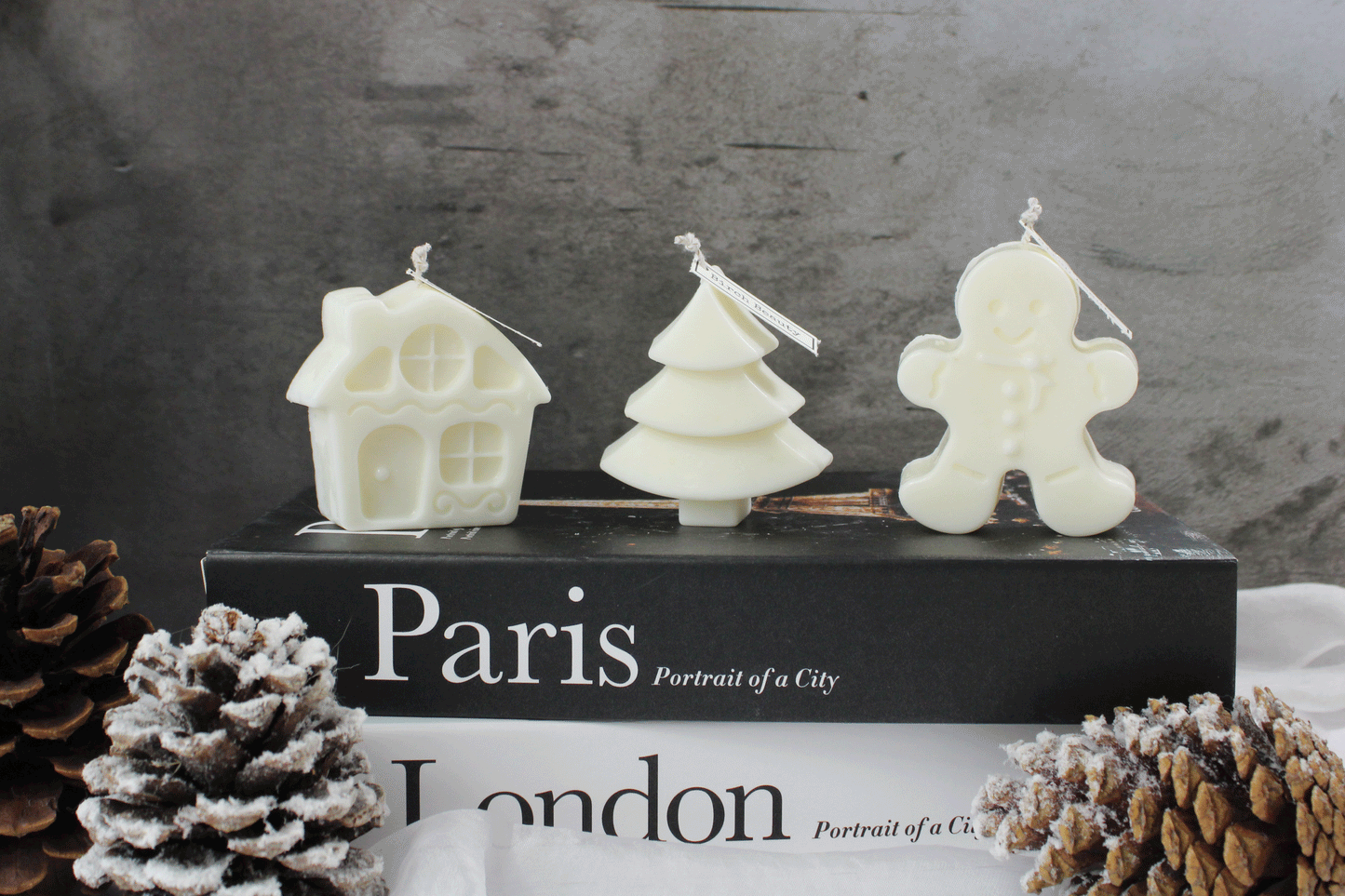 Gingerbread family pillar candle handcraft in Rhode Island