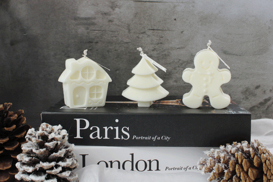 Gingerbread family pillar candle handcraft in Rhode Island