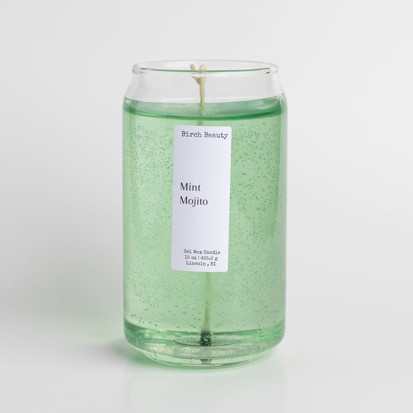 Gel and soy wax candle handcrafted by Birch Beauty in Rhode Island