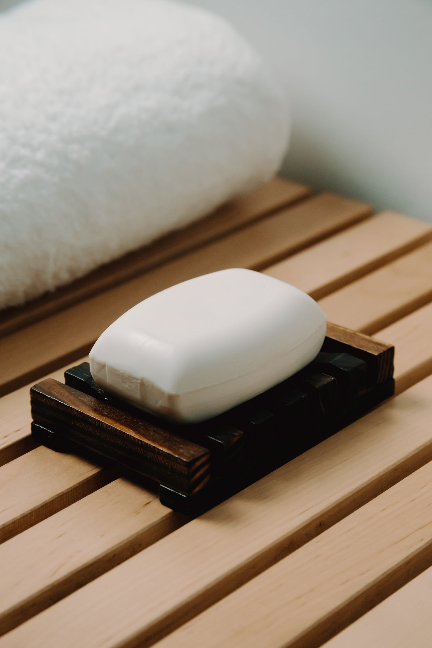 Bar of soap on a bench