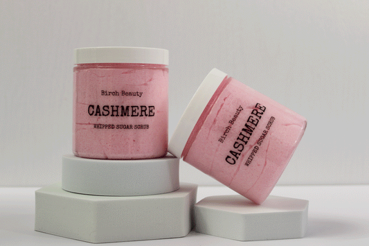 Cashmere Whipped Sugar Scrub vegan, limited ingredients handmade by Birch Beauty in Rhode Island