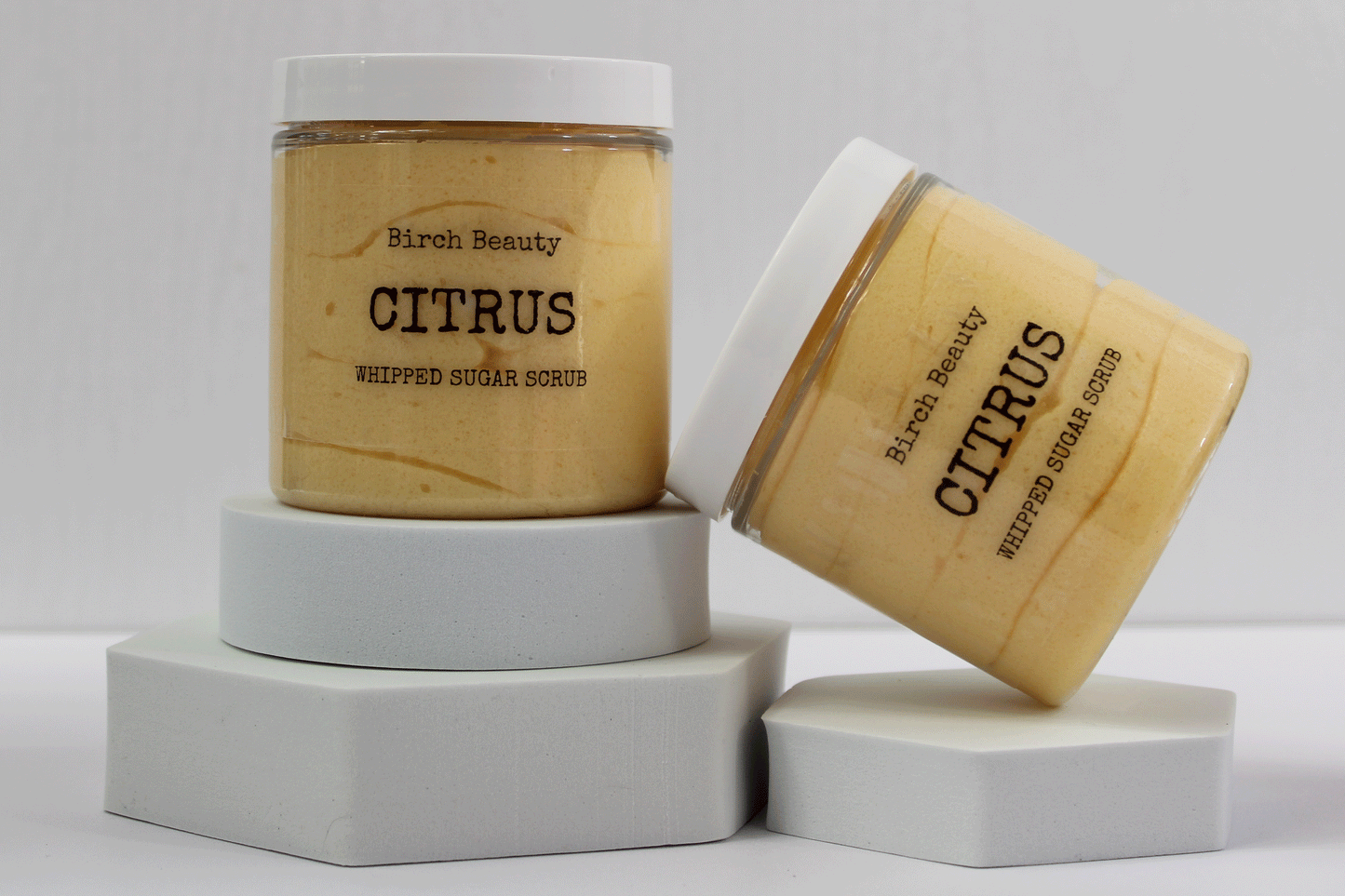 Citrus whipped sugar scrub handmade in Rhode Island