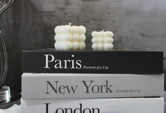 Bubble Pillar Candle handcrafted in Rhode Island