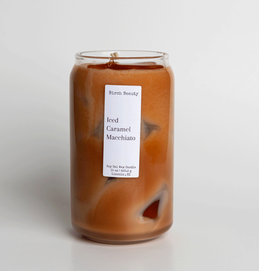 Gel and soy wax candle handcrafted by Birch Beauty in Rhode Island 