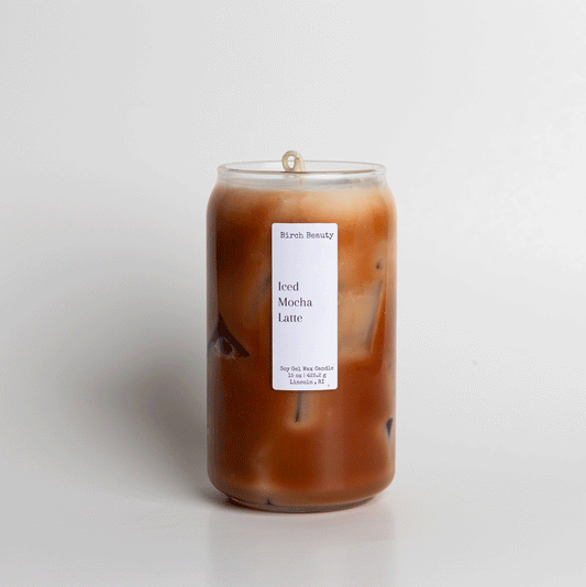 Gel and soy wax candle handcrafted by Birch Beauty in Rhode Island 