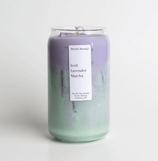 Gel and soy wax candle handcrafted by Birch Beauty in Rhode Island 