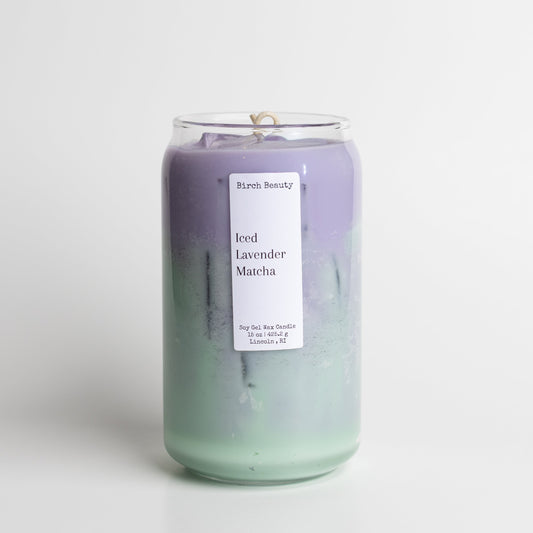 Gel and soy wax candle handcrafted by Birch Beauty in Rhode Island 