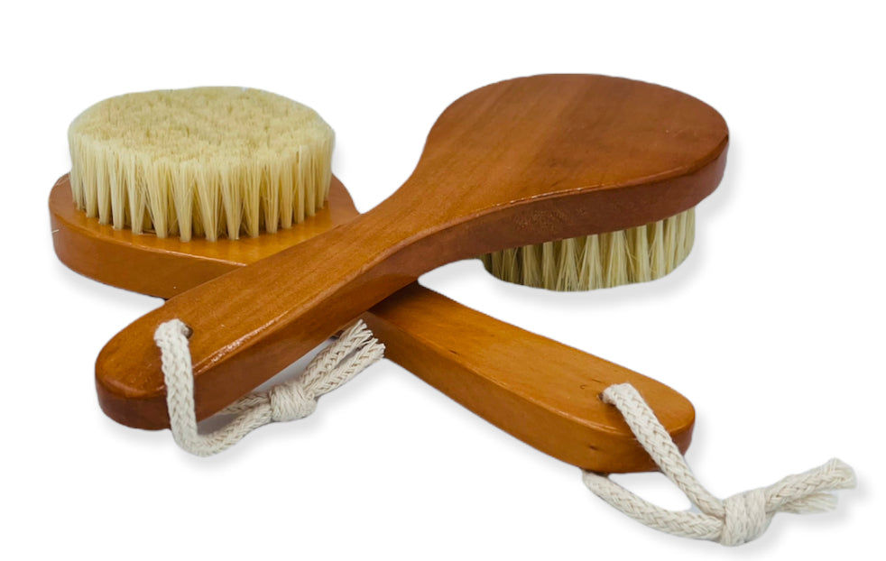 Vegan, cactus bristle body scrubbing brush by Birch Beauty Soap Co in Rhode Island.  Edit alt text