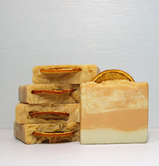 Orange patchouli artisan soap Vegan all-natural artisan specialty soap bar handmade Birch Beauty Rhode Island.